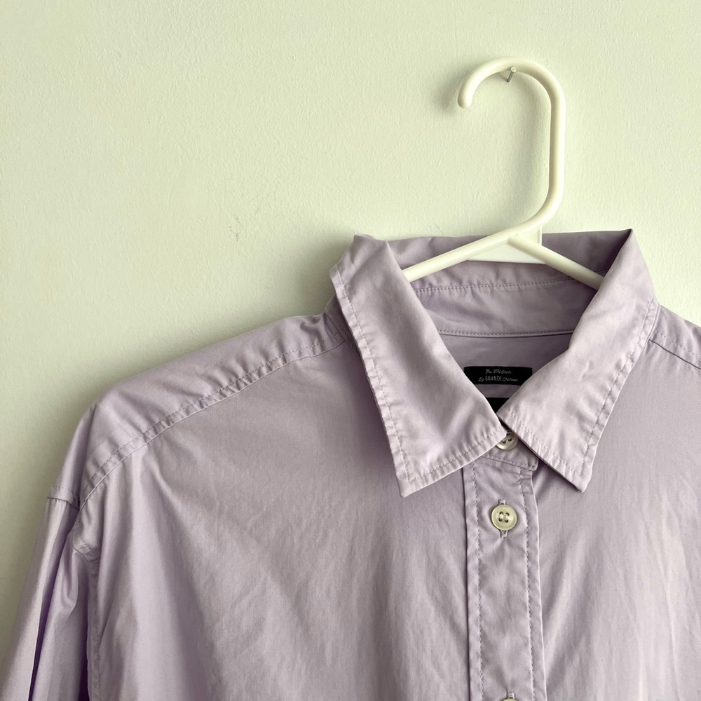 Women’s GAP Lilac Lavender Purple 100% Cotton The Big Shirt Size S